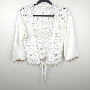 SOFT SURROUNDINGS Crochet Cropped Sweater Shrug
